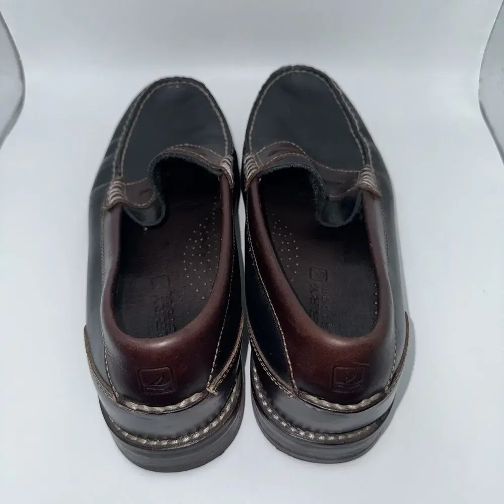Sperry Top-Sider Men’s 9.5M Black Brown Leather Penny Loafers Slip On